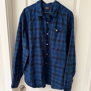 Men's Blue Plaid Shirt